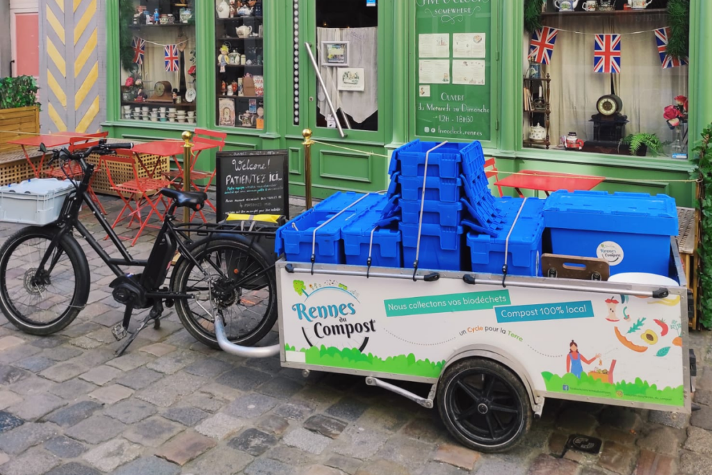 Vélo cargo collecte bio déchets