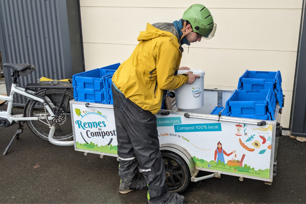 Vélo cargo collecte bio déchets